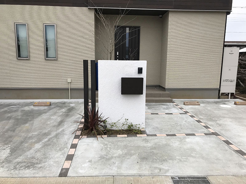 【土浦市S様邸】外構工事（門柱・ブロック）